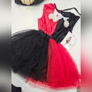 Harley Quinn Girls Dc Comics Inspired Costume / Red/Black/White New